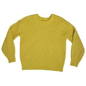 Yellow Relaxed Fit Crewneck Yellow Knit Sweater size small